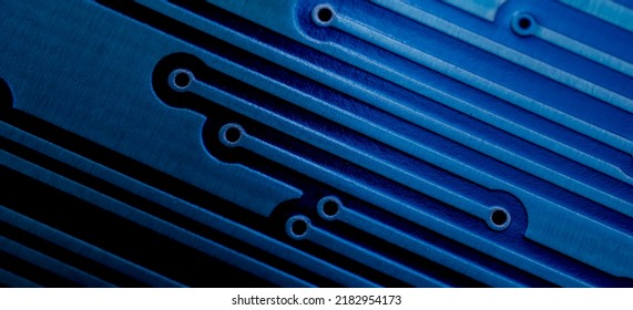 a printed circuit board in blue