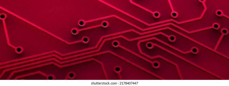 A Printed Circuit Board In Red