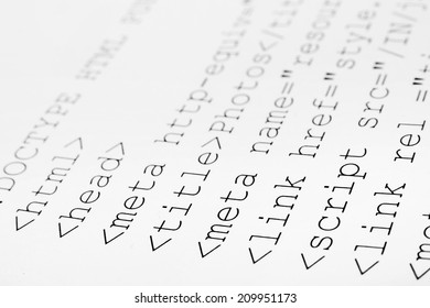 Printed Internet Html Code - Computer Technology Background