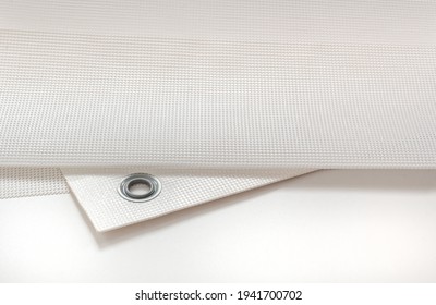 Printed mesh banner from the printing house. - Shutterstock ID 1941700702
