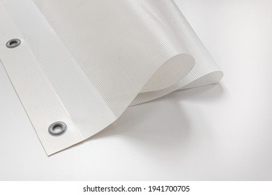 Printed mesh banner from the printing house. - Shutterstock ID 1941700705