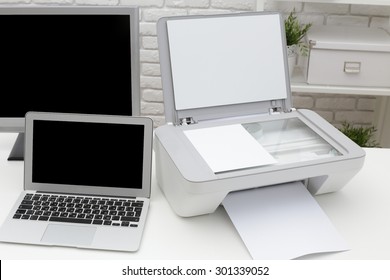 computer with printer and scanner