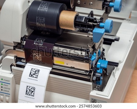 Printing labels with QR code. Thermal transfer label printer. Inventory of units in warehouses and stores. Sourcing printer for product labels