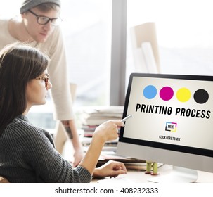 Printing Process Offset Ink Color Industry Media Concept