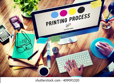 Printing Process Offset Ink Color Industry Media Concept