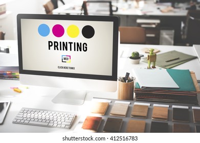 Printing Process Offset Ink Color Industry Media Concept