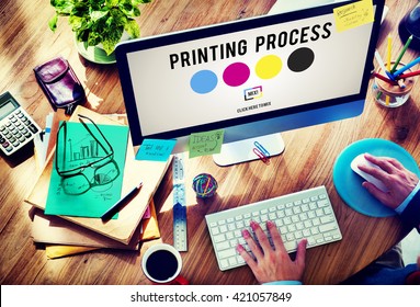 Printing Process Offset Ink Color Industry Media Concept