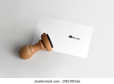 Prints Logo Stamp Mockup For Branding Printing Industry Or Printing Clothes