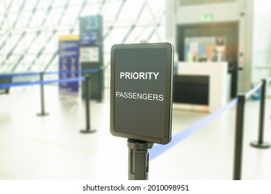 Priority Passengers Sign At Airport Waiting Area