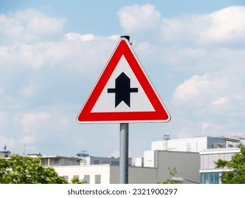 Priority Sign Traffic Sign 301: Observing Right-of-Way Rule at the Next Intersection - Powered by Shutterstock