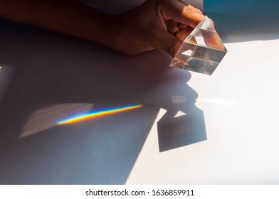 Prism Dispersing Sunlight Splitting Into Spectrum Stock Photo ...