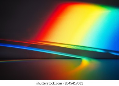 A Prism Full Rainbow Light On Paper Background Overlay