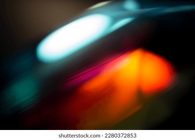 A Prism Rainbow Light on dark Background Overlay. Crystal flare abstract effect. Holographic sunlight reflection wallpaper, colorful glare bokeh.
