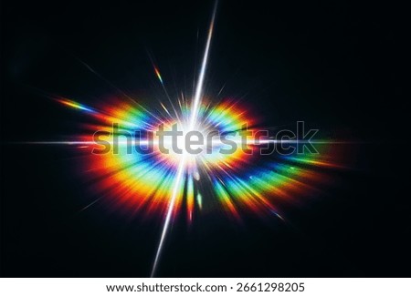 Prismatic Multicolor Explosion with Radiant Rainbow Light Leak