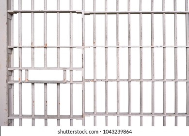 Prison bars isolated on white background