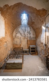 A Prison Cell at Eastern State Penitentiary, Prison in Philadelphia, Pennsylvania, USA