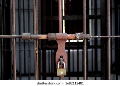 Prison Gate Locked. Perimeter Security
