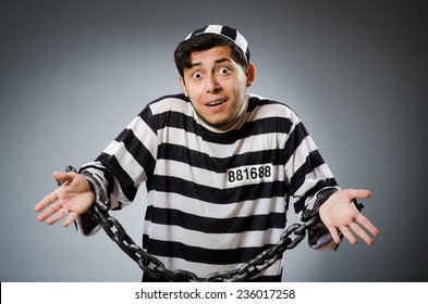 Prison Inmate In Funny Concept