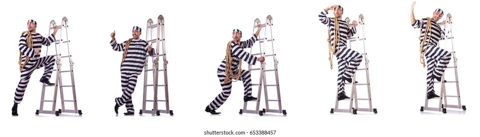 Prison inmate isolated on the white - Shutterstock ID 653388457