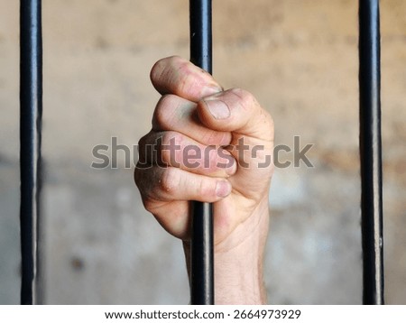prisoner looking out of the window of a prison cell