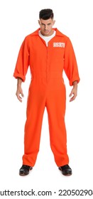 Prisoner Orange Jumpsuit On White Background Stock Photo 2205029083 ...