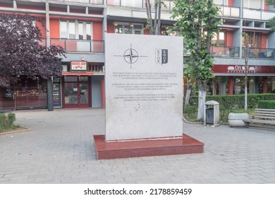 Pristina, Kosovo - June 5, 2022: Memorial Of Peoples Who Served In Kosovo Force (KFOR) And Gave Their Lives As A Result Of Their Service. KFOR Is NATO-led International Peacekeeping Force In Kosovo.