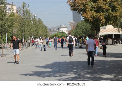 Pristina, Kosovo - May, 2020: The People Of Kosovo And The Streets Of Pristina. 