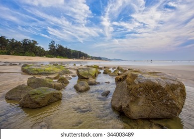 The Pristine Beach Of Ganapatipule On Konkan Coast, Maharashtra, India