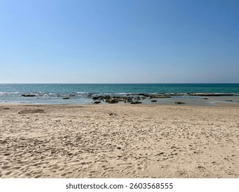 Pristine Remote Empty Beach, Rocky Beach in the Mediterranean 
