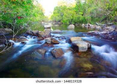 Pristine Waters Of Cameron Creek Flow Through Virgin Forests On The Western Slopes Of The Coastal Ranges In Yourka Reserve, Downstream Of The Wet Tropics World Heritage Area, Northeast Queensland.