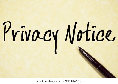 Privacy Notice Text Write On Paper 