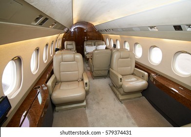 Private Jet Plane Interior Stock Photos Images