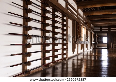 The private area of Himeji Castle, the corridor of the Toyagura in Ro Stock foto © 