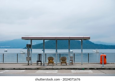 Private Chairs Placed In A Bus Stop