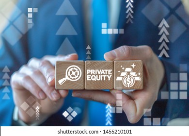 Private equity business finance concept on wooden cubes in businessman's hands. Private Equity. - Shutterstock ID 1455210101