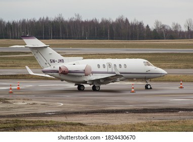 Private Jet. Hawker 800 5N-JMB (March 2020, Vilnius/Lithuania)