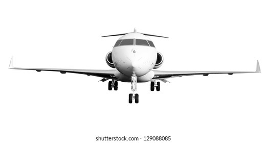 Private Jet Plane Isolated On White Background. Bombardier Global Express