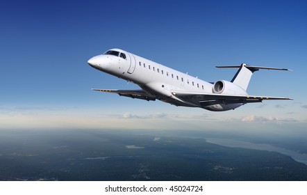 Private Jet Plane In The Sky