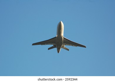 Private Jet Taking Off With Flaps Down And Gear Up