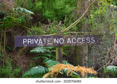 Private No Access Sign At Rural Country Estate Entrance