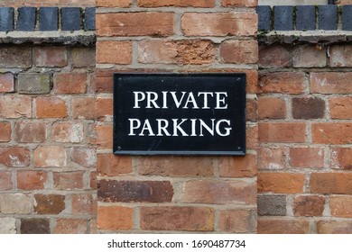 Private Parking Sign On Wall