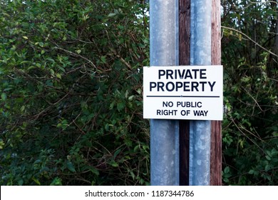 Private Property No Public Right Of Way Sign