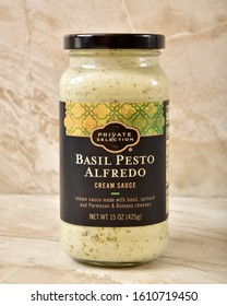 Private Selection Basil Alfredo Cream Sauce In A Jar.  Illustrative Editorial.