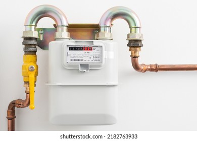 Private's house gas meter, counter for distribution domestic gas. Inflation concept, high costs of gas. - Shutterstock ID 2182763933