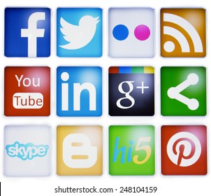 Prizren,Kosovo- January 20, 2015:
Social Newtorks,facebook,twitter,flickr,linkedin,you Tube,pinterest And Others On Pc Screen