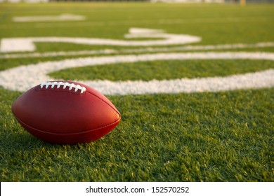 Pro American Football On The Field Near The Twenty