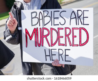 Pro Life, Anti Abortion Sign, Babies Are Murdered Here 