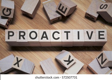 Proactive Word In Wooden Cube