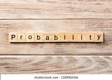 probability word written on wood block. probability text on table, concept. - Shutterstock ID 1189002436