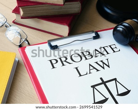 Probate Process is shown using a text Probate Law as business and legal concept